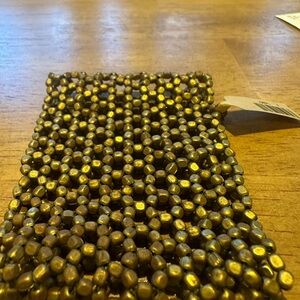 Gold Beaded Brass Bracelet